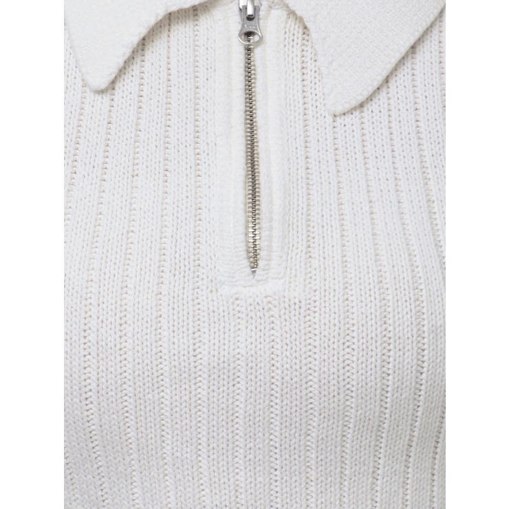 ハーフZIPノースリブリーチポロニットトップス | GYDA | 詳細画像29 