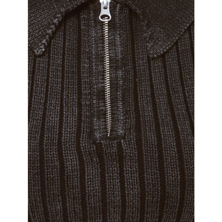 ハーフZIPノースリブリーチポロニットトップス | GYDA | 詳細画像34 