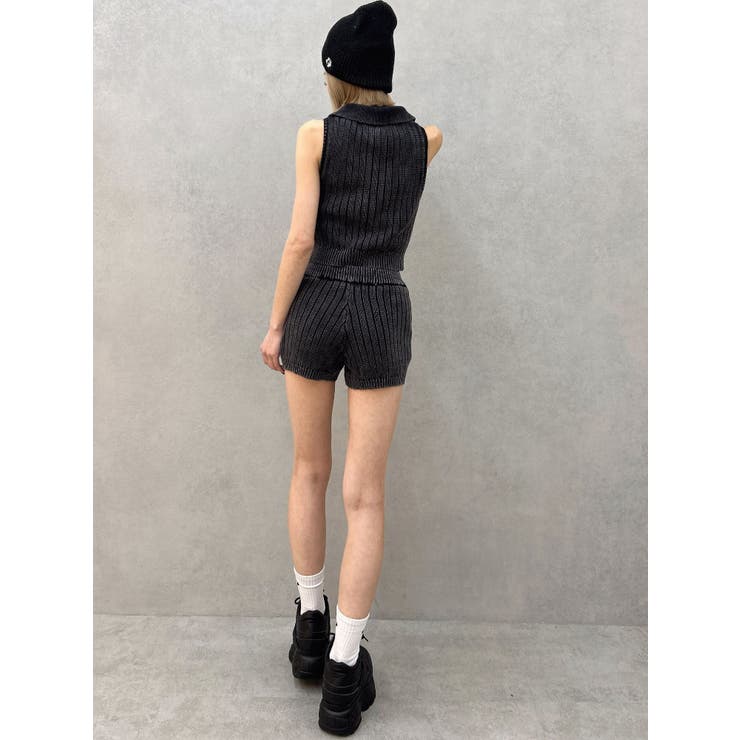 ハーフZIPノースリブリーチポロニットトップス | GYDA | 詳細画像6 