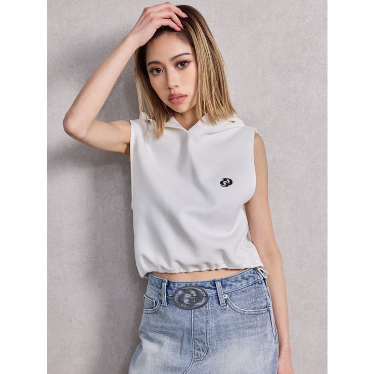 GD HEM スピンドルノースリショートパーカー | GYDA | 詳細画像6 