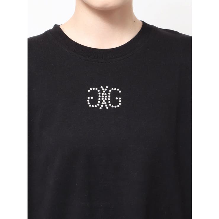 GYDA　BACK GYDAラインストーンBIG Tシャツ　0725327185 GYDA BACK GYDAラインストーンBIG Tシャツ 0725327185|apricot