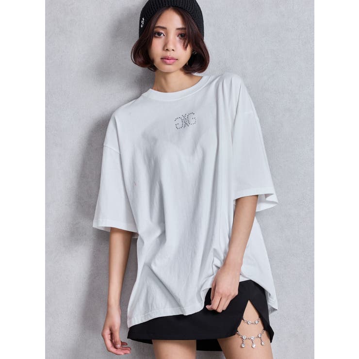 BACK GYDAラインストーンBIG Tシャツ[品番：MKSW0064712]｜GYDA