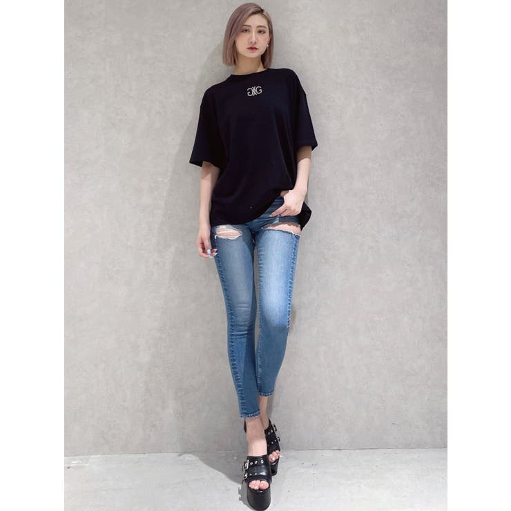 BACK GYDAラインストーンBIG Tシャツ[品番：MKSW0064712]｜GYDA