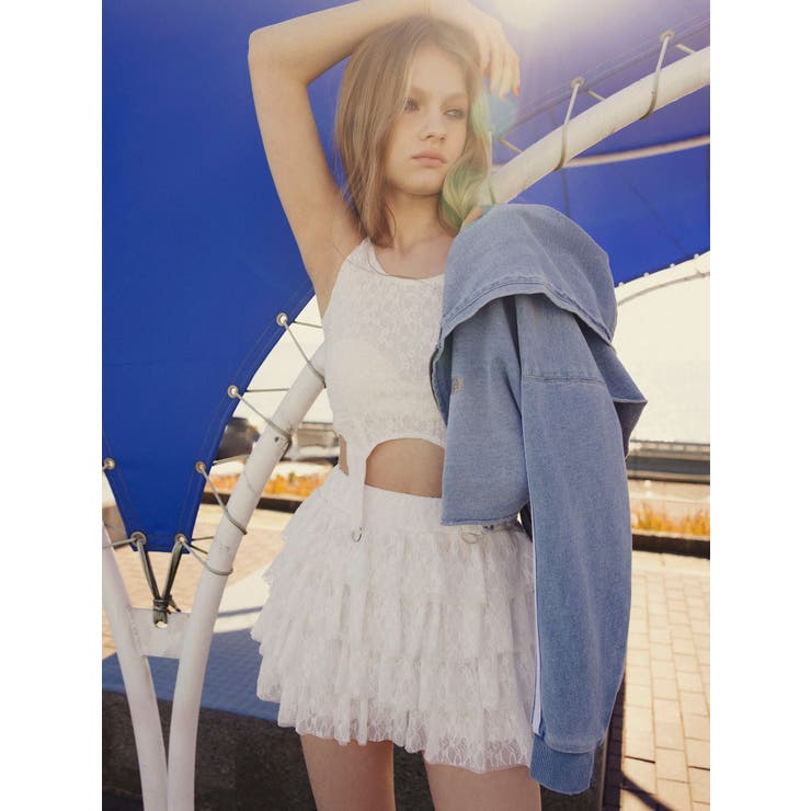 Mix material コルセットデザイントップス | GYDA | 詳細画像16 