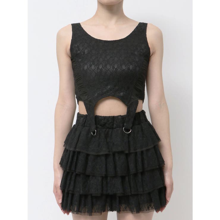 Mix material コルセットデザイントップス | GYDA | 詳細画像18 