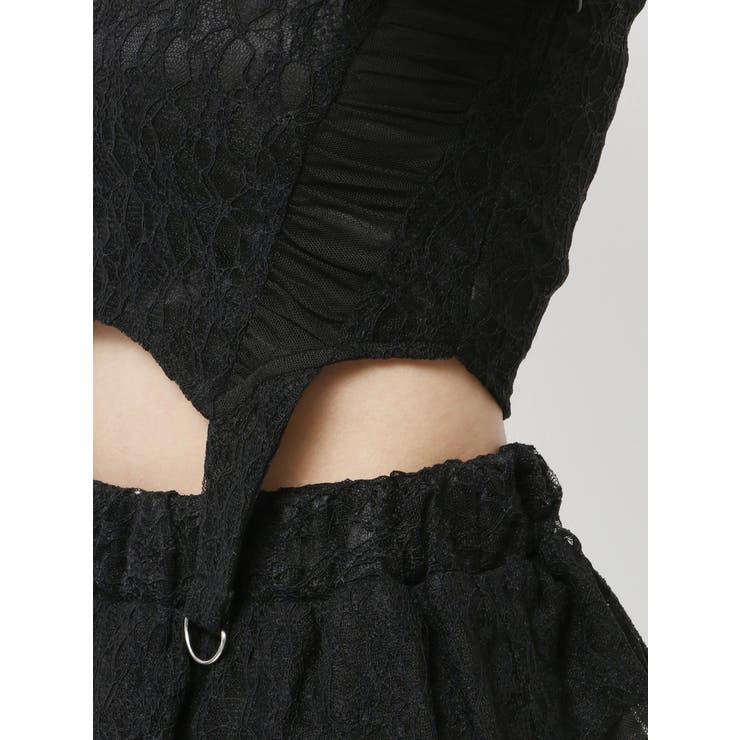 Mix material コルセットデザイントップス | GYDA | 詳細画像23 