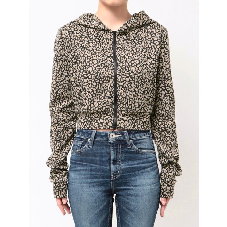leopard printショートパーカー[品番：MKSW0064441]｜GYDA