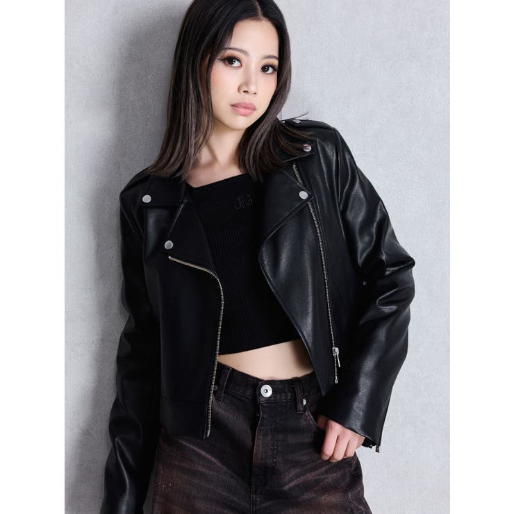 フェイクレザーライダースジャケット[品番：MKSW0065847]｜GYDA