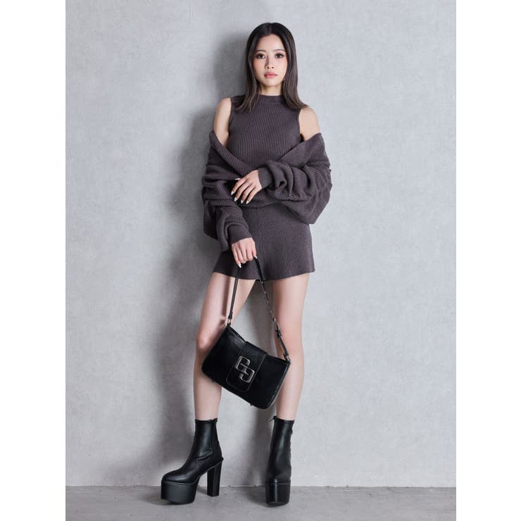 アームギャザーレイヤードニットロンパース | GYDA | 詳細画像5 