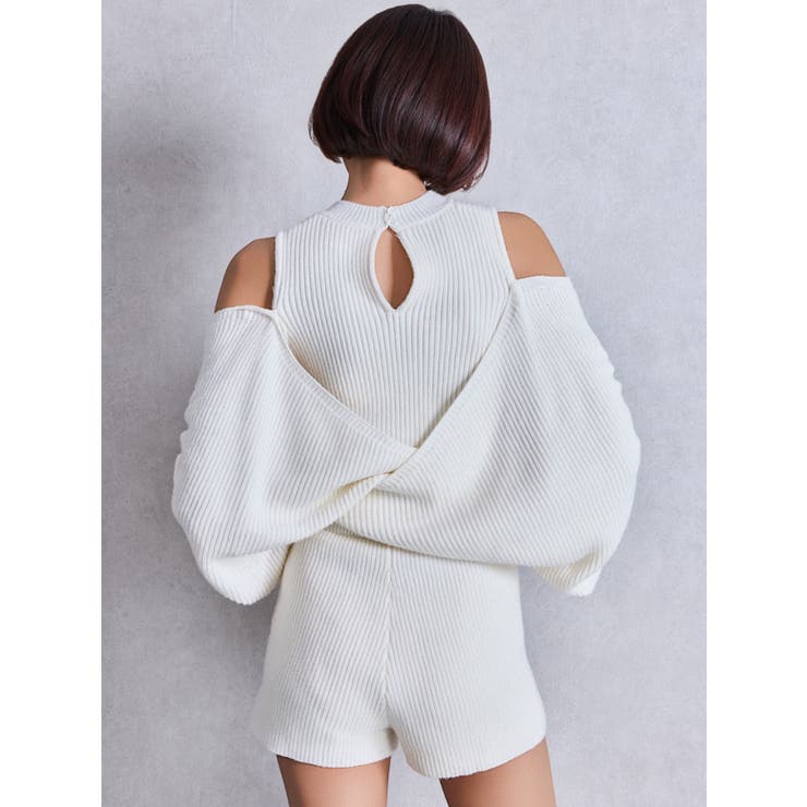 アームギャザーレイヤードニットロンパース | GYDA | 詳細画像9 