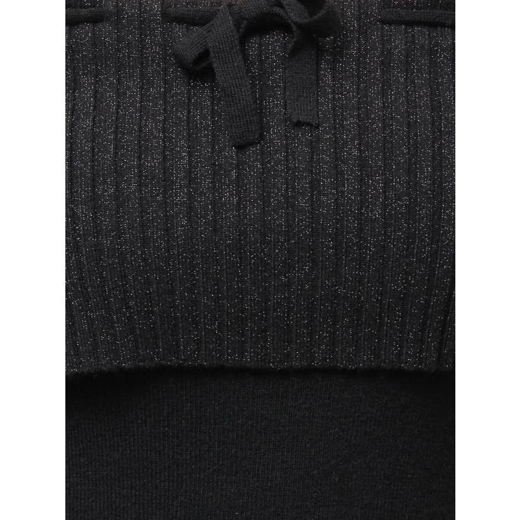 ラメオフショルリボンハーフスリーブニットワンピース | GYDA | 詳細画像18 