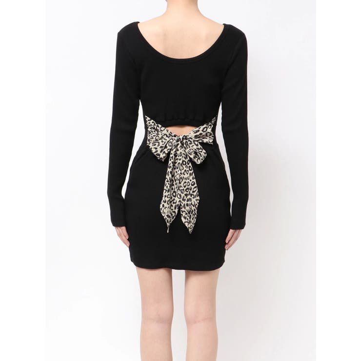 レオパードバックリボンテレコミニワンピース | GYDA | 詳細画像28 