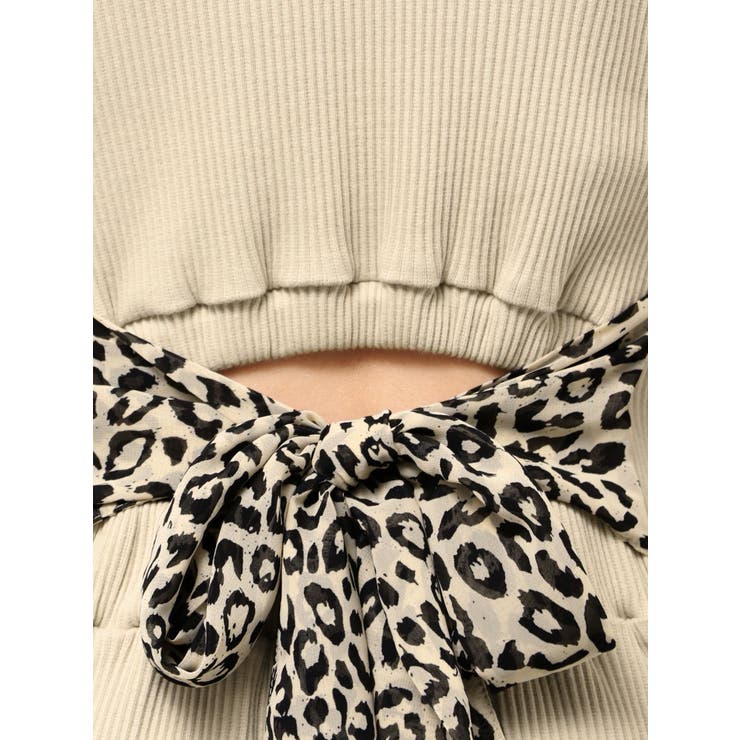 レオパードバックリボンテレコミニワンピース | GYDA | 詳細画像34 