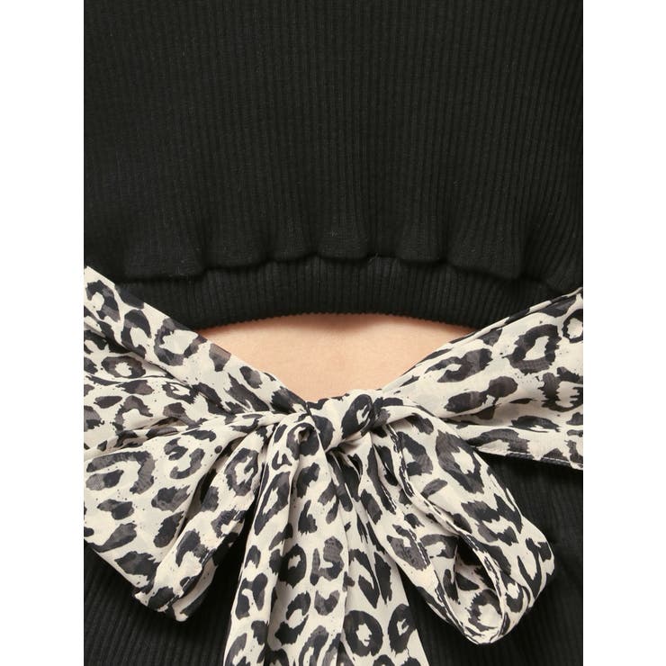 レオパードバックリボンテレコミニワンピース | GYDA | 詳細画像35 