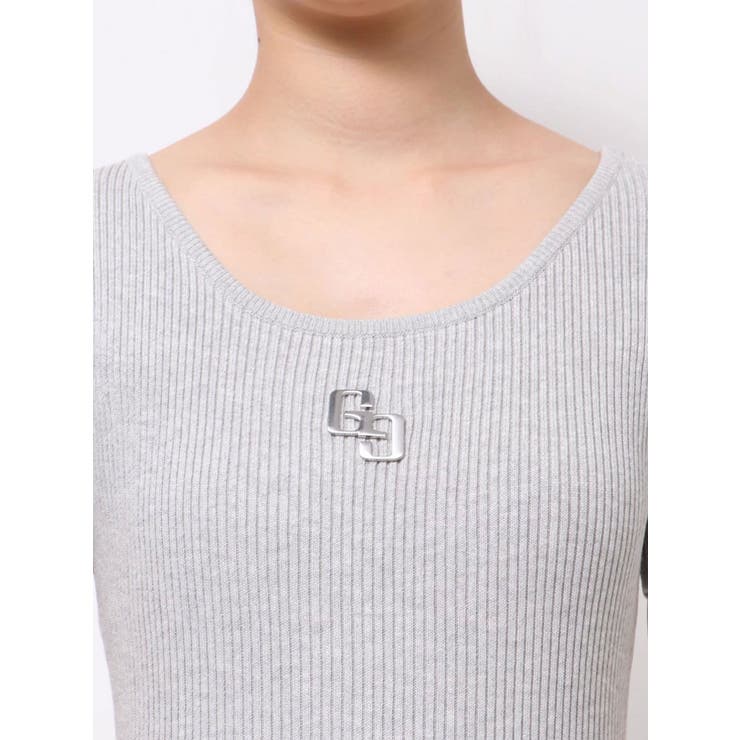 GGプレートハーフスリーブLONGニットワンピース | GYDA | 詳細画像12 