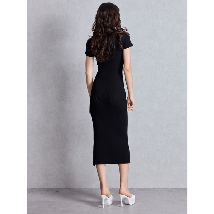 GGプレートハーフスリーブLONGニットワンピース | GYDA | 詳細画像8 