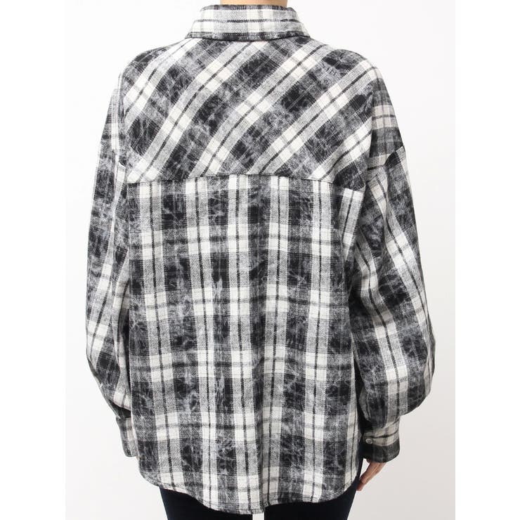 processing checkered print looseシャツ[品番：MKSW0065879