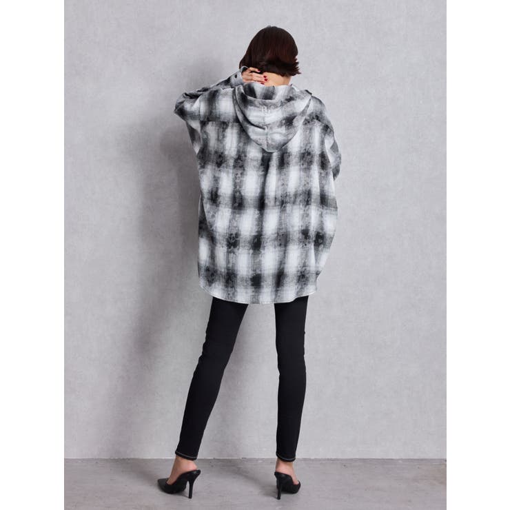 GG drawstringフードチェックシャツ[品番：MKSW0065871]｜GYDA