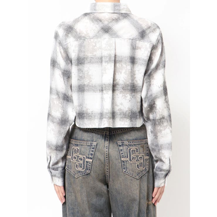ドロストショートGRUNGEチェックシャツ | GYDA | 詳細画像18 