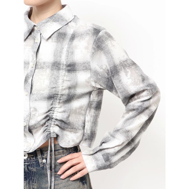 ドロストショートGRUNGEチェックシャツ | GYDA | 詳細画像20 