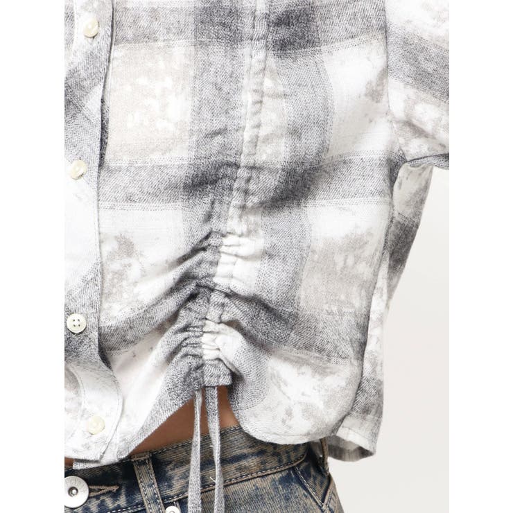 ドロストショートGRUNGEチェックシャツ | GYDA | 詳細画像21 