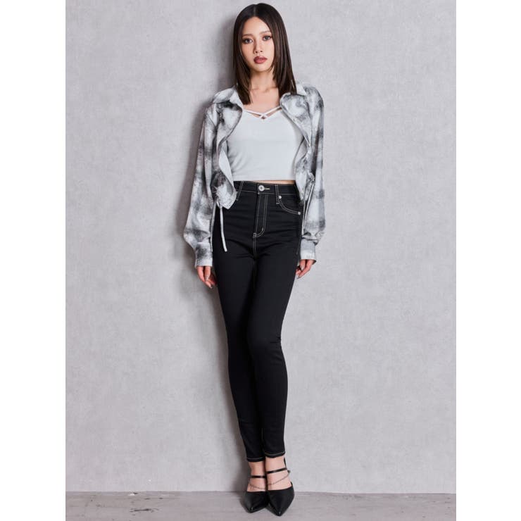 ドロストショートGRUNGEチェックシャツ | GYDA | 詳細画像5 