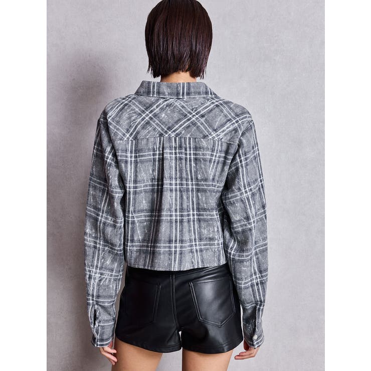 ドロストショートGRUNGEチェックシャツ | GYDA | 詳細画像9 