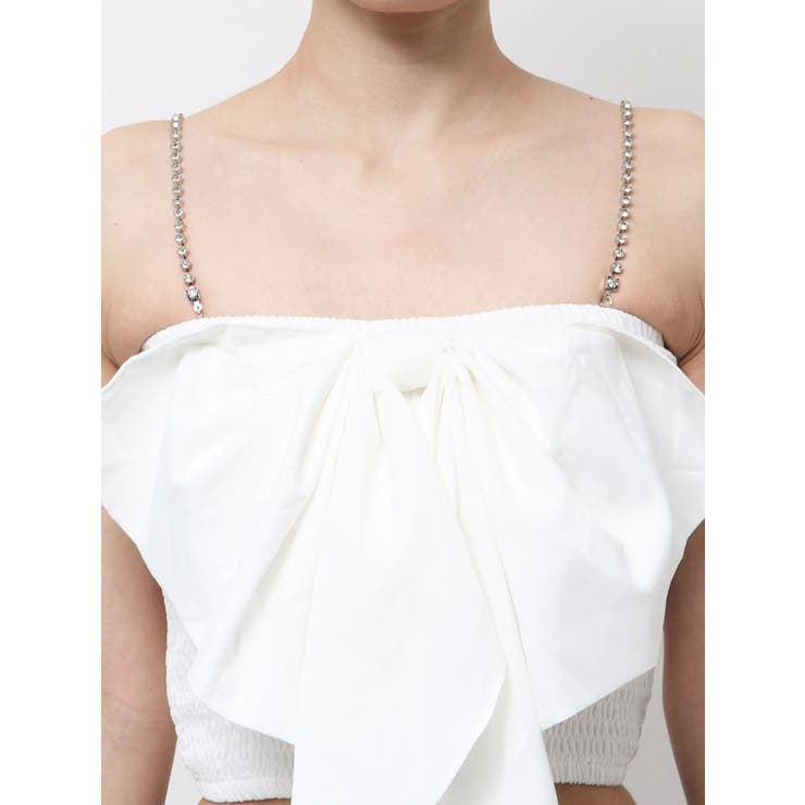 ビジューストーンストラップ2WAYリボンブラウス | GYDA | 詳細画像10 