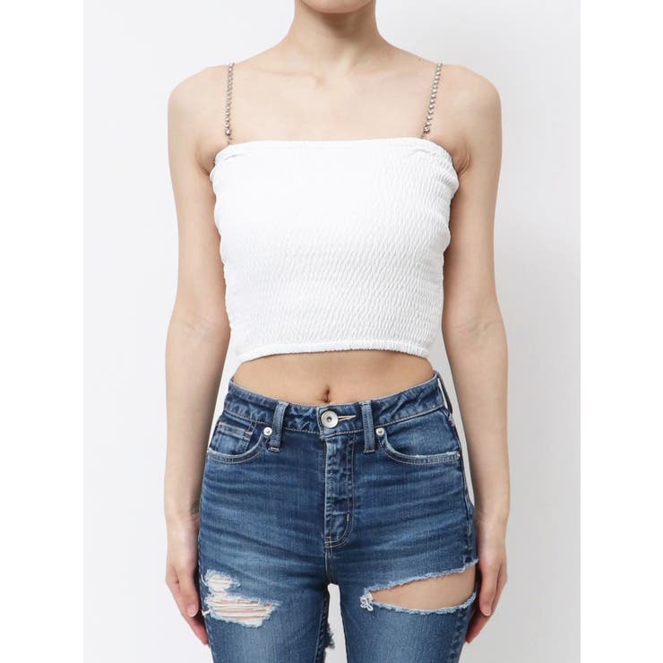 ビジューストーンストラップ2WAYリボンブラウス | GYDA | 詳細画像15 