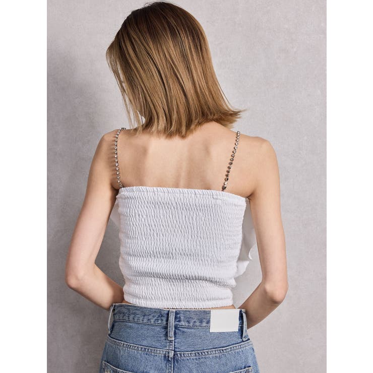 ビジューストーンストラップ2WAYリボンブラウス | GYDA | 詳細画像3 