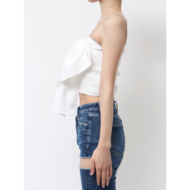 ビジューストーンストラップ2WAYリボンブラウス | GYDA | 詳細画像8 