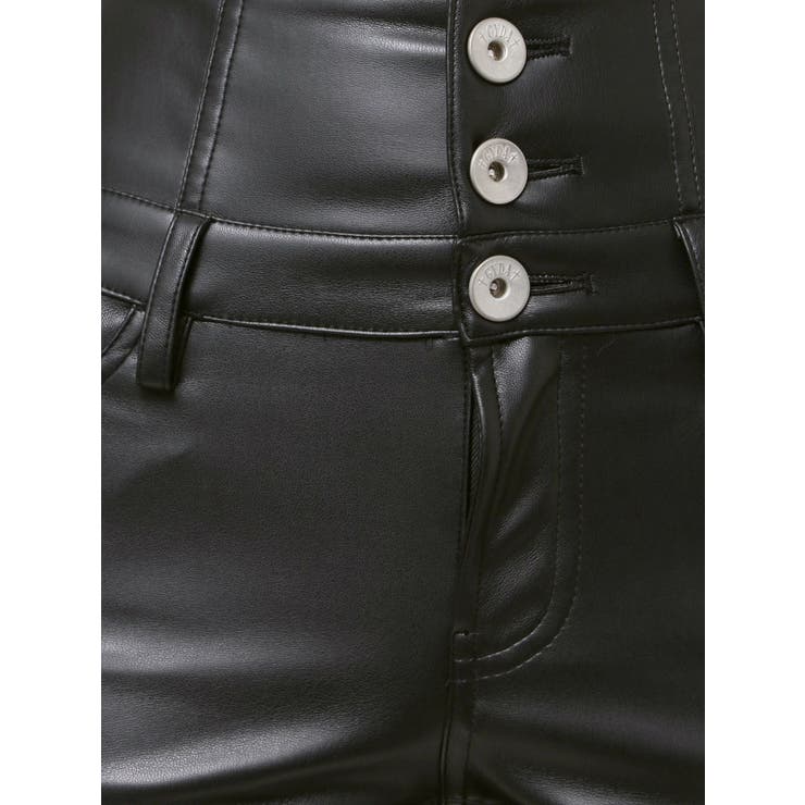 ハイウエストBACKクロスフェイクレザーパンツ | GYDA | 詳細画像22 