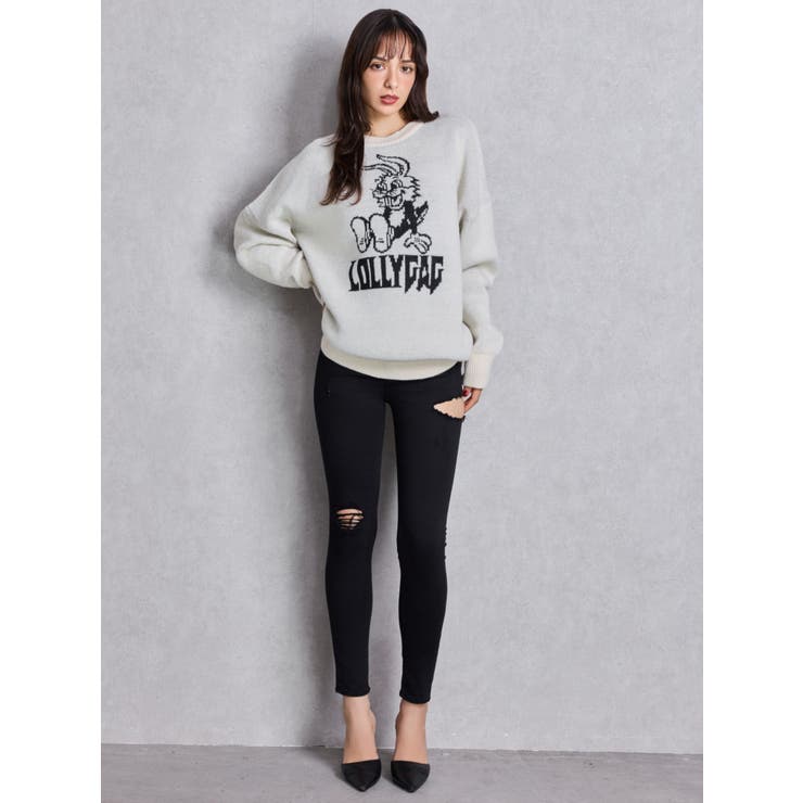 ミドルウエストSIDE RIPPEDカラースキニーパンツ | GYDA | 詳細画像11 