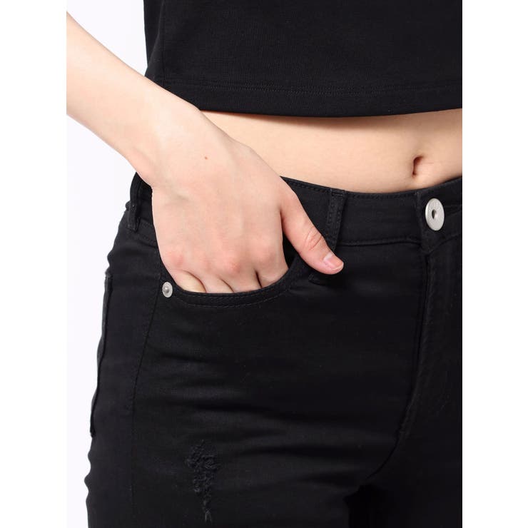 ミドルウエストSIDE RIPPEDカラースキニーパンツ | GYDA | 詳細画像20 