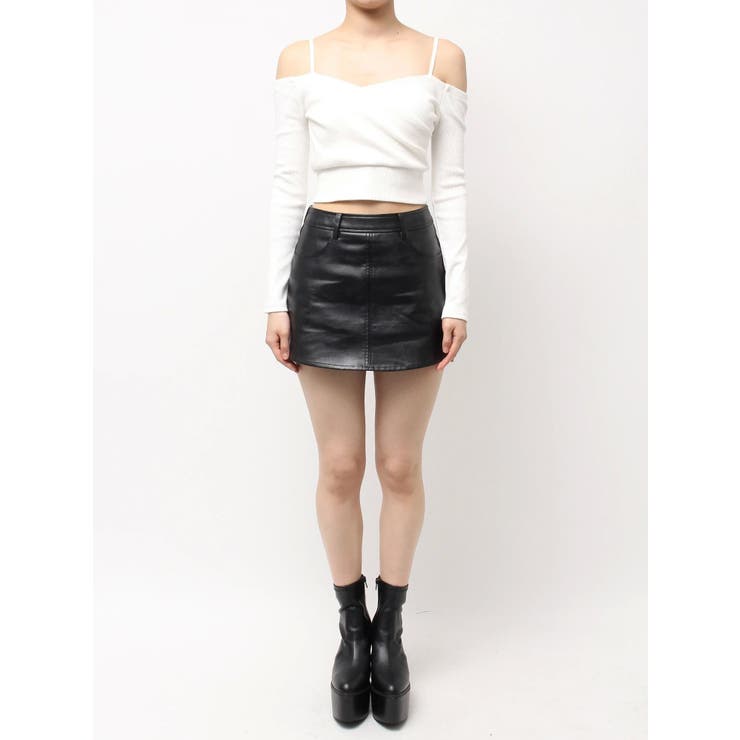 美品 GYDA フェイクレザースカートライクショートパンツ フェイクレザースカートライクショートパンツ（スカート）｜GYDA