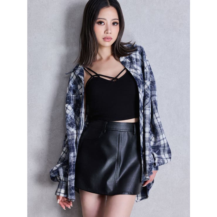 GYDA ブラックショートパンツ M Mix material フリルデザインショートパンツ（その他パンツ