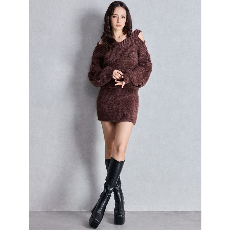 シャギーニットタイトミニスカートライクショートパンツ | GYDA | 詳細画像13 