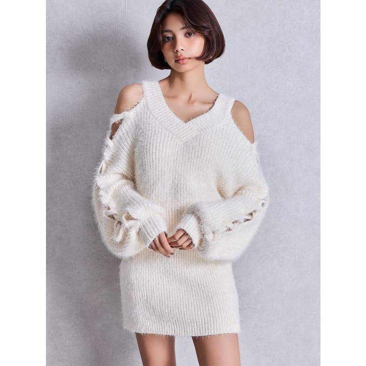 シャギーニットタイトミニスカートライクショートパンツ | GYDA | 詳細画像3 