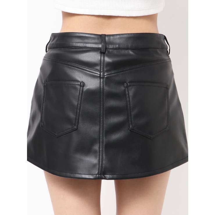 ハイウエストフェイクレザースカートライクショートパンツ | GYDA | 詳細画像20 