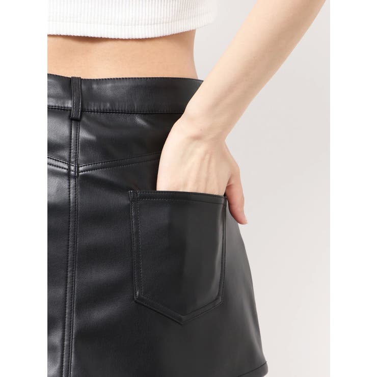 ハイウエストフェイクレザースカートライクショートパンツ | GYDA | 詳細画像21 