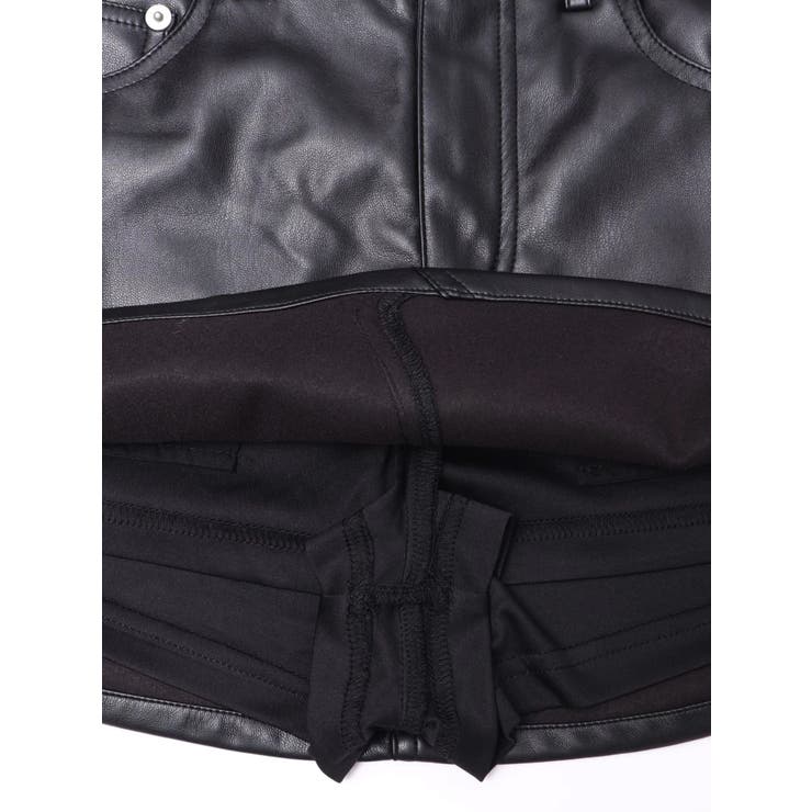 ハイウエストフェイクレザースカートライクショートパンツ | GYDA | 詳細画像25 