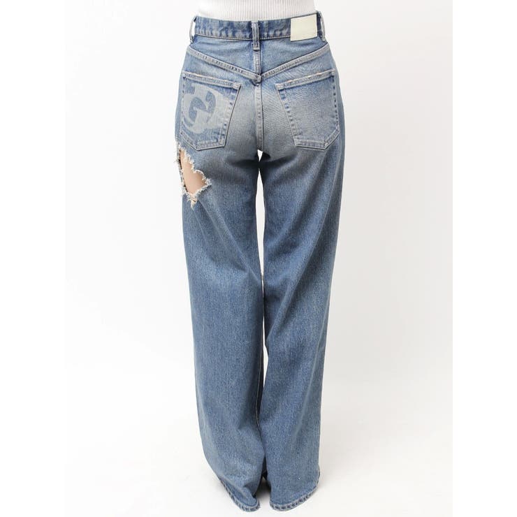 ハイウエスト tear up damageストレートワイドデニムパンツ | GYDA | 詳細画像28 