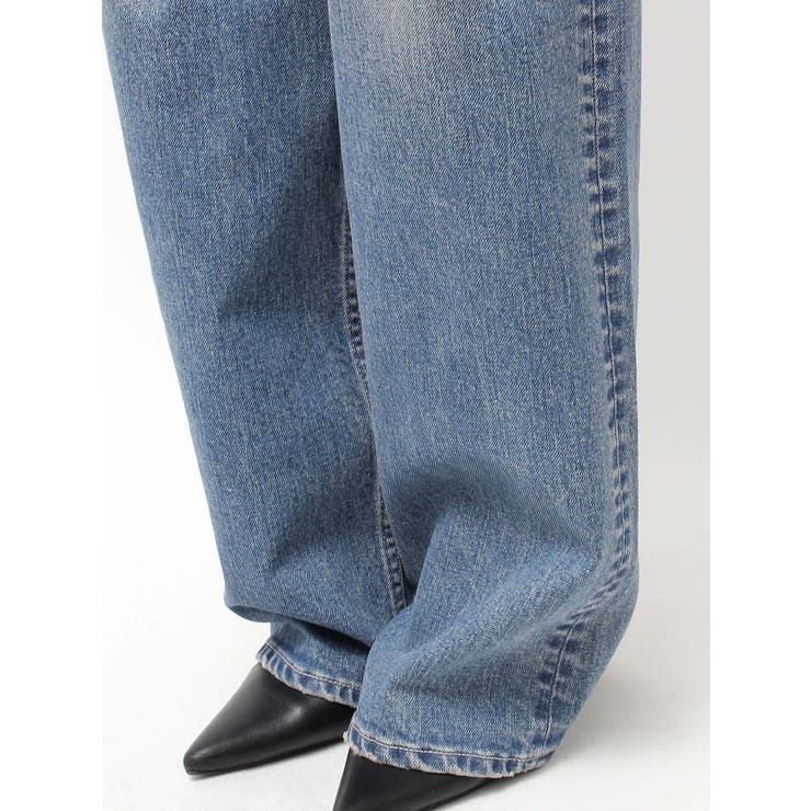 ハイウエスト tear up damageストレートワイドデニムパンツ | GYDA | 詳細画像32 