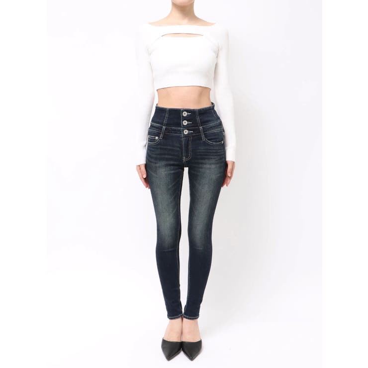 ハイウエストウエストクロススキニーデニムパンツ | GYDA | 詳細画像39 