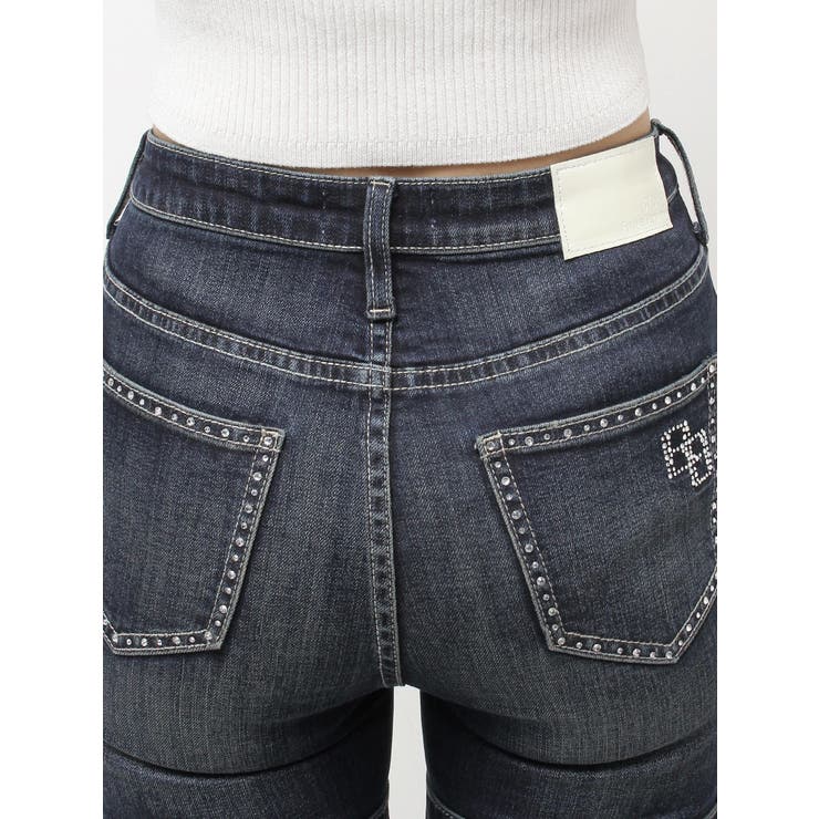 ハイウエスト strap cargo designフレアデニムパンツ | GYDA | 詳細画像40 