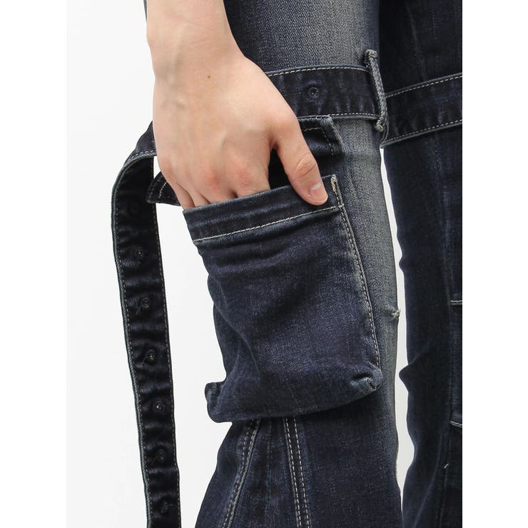 ハイウエスト strap cargo designフレアデニムパンツ | GYDA | 詳細画像43 