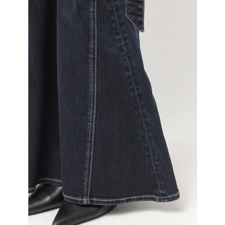 ハイウエスト strap cargo designフレアデニムパンツ | GYDA | 詳細画像44 