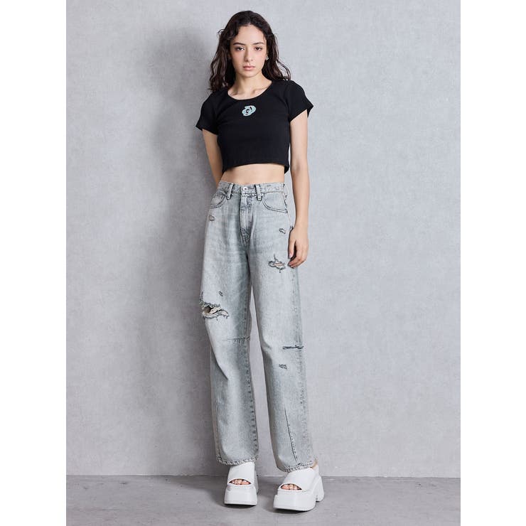 MSGM ハイウエストフェイクレサカコハンツ 2941MDP04207652 30 GYDA カーゴパンツ ハイウエストSIDE RIPPEDカーゴワイドパンツ