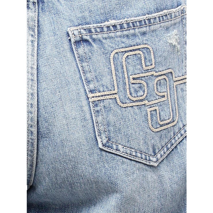 ハイウエストGG Stitch Barrel Leg ダメージデニムパンツ | GYDA | 詳細画像47 