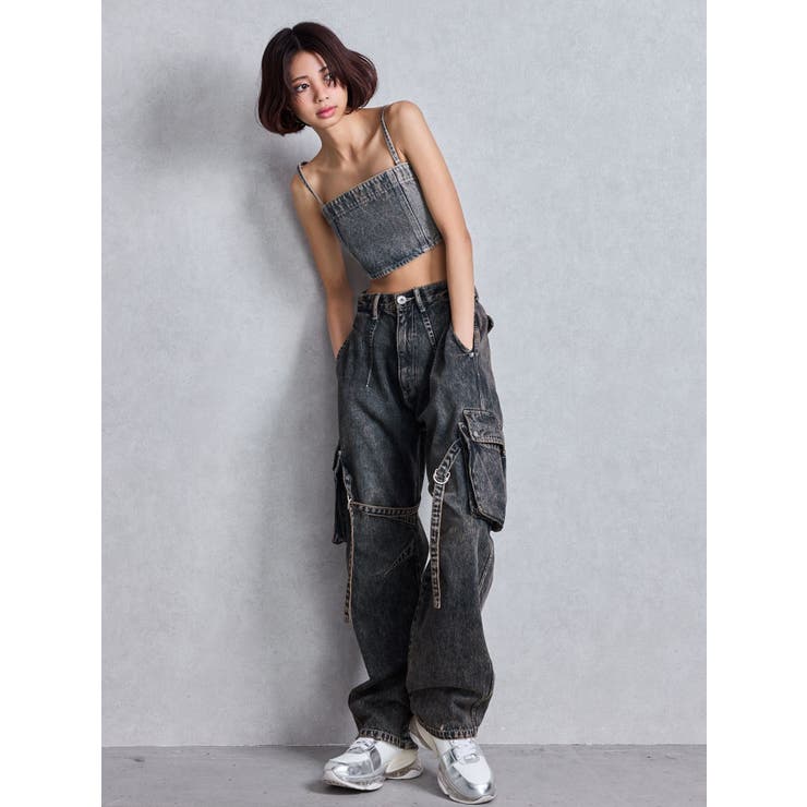 ハイウエスト Urban Utility Wash Cargoデニムパンツ[品番